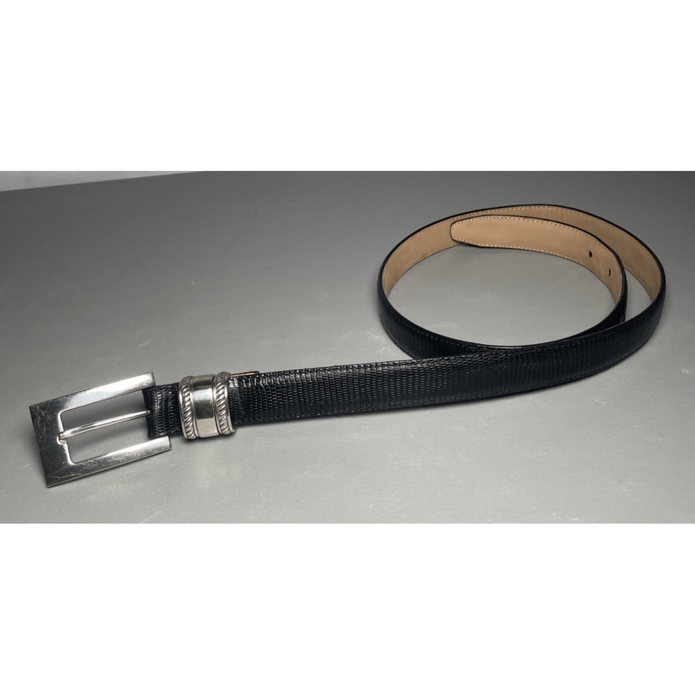 Vintage Brighton Womens Black Leather Belt 4A603 Size L/34